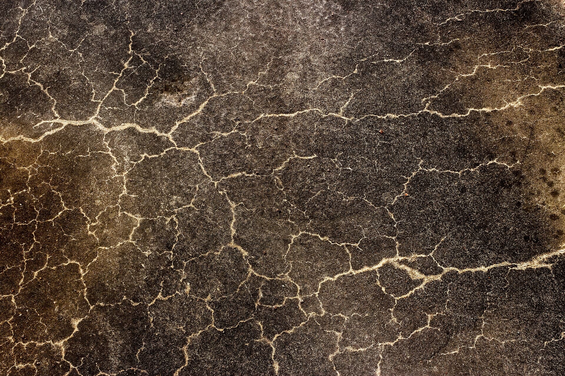 A cracked concrete floor