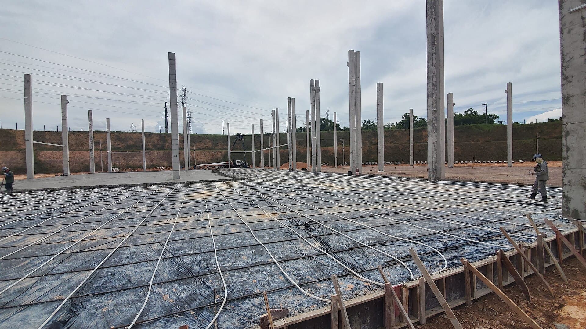 Preparation of a warehouse concrete floor.
